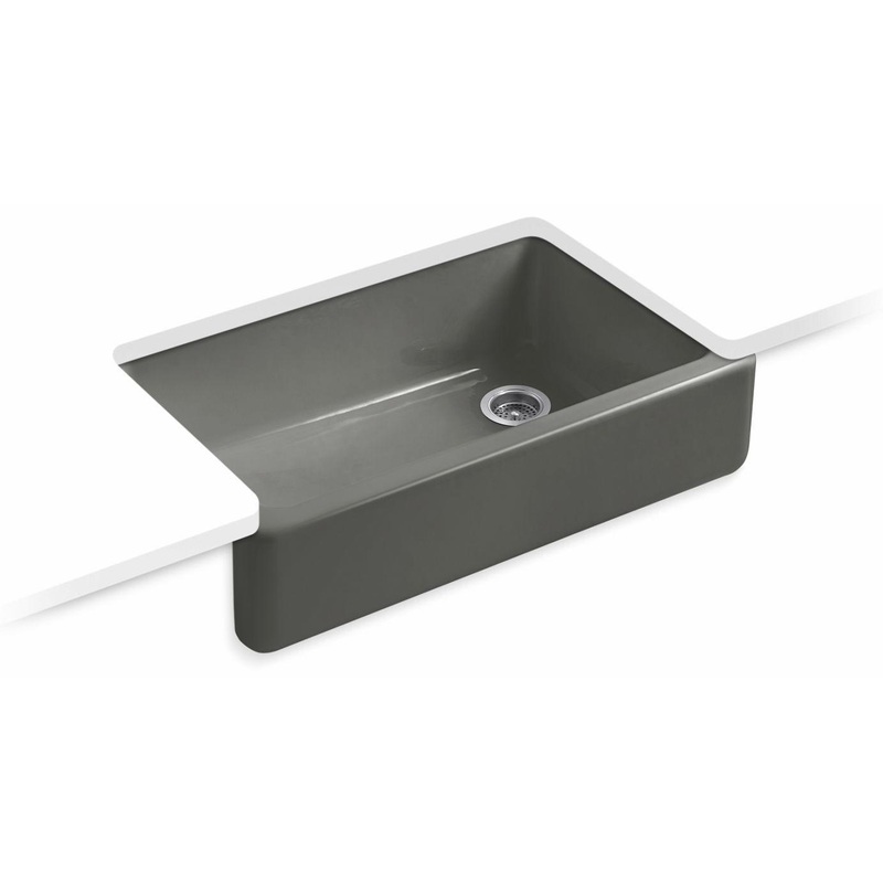 Whitehaven 35-3/4″ 1 Bowl Undermount Farmhouse Kitchen Sink – Thunder Grey 6489-58 Kohler