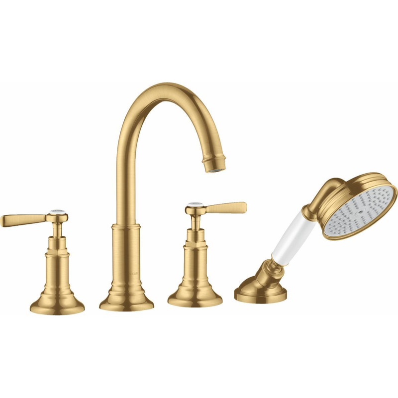 Axor Montreux Roman Tub Faucet Trim With Hand Shower – Brushed Gold Optic 16555251 Axor