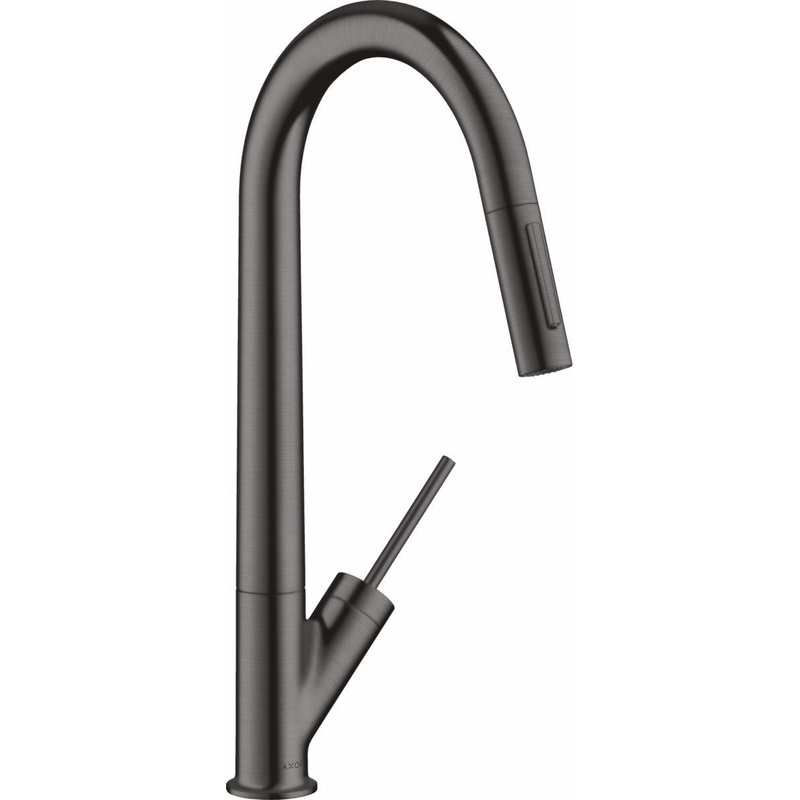 Axor Starck Kitchen Faucet with Pulldown Spray – Brushed Black Chrome 10821341 Axor