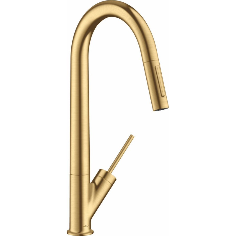 Axor Starck Kitchen Faucet with Pulldown Spray – Brushed Gold Optic 10821251 Axor