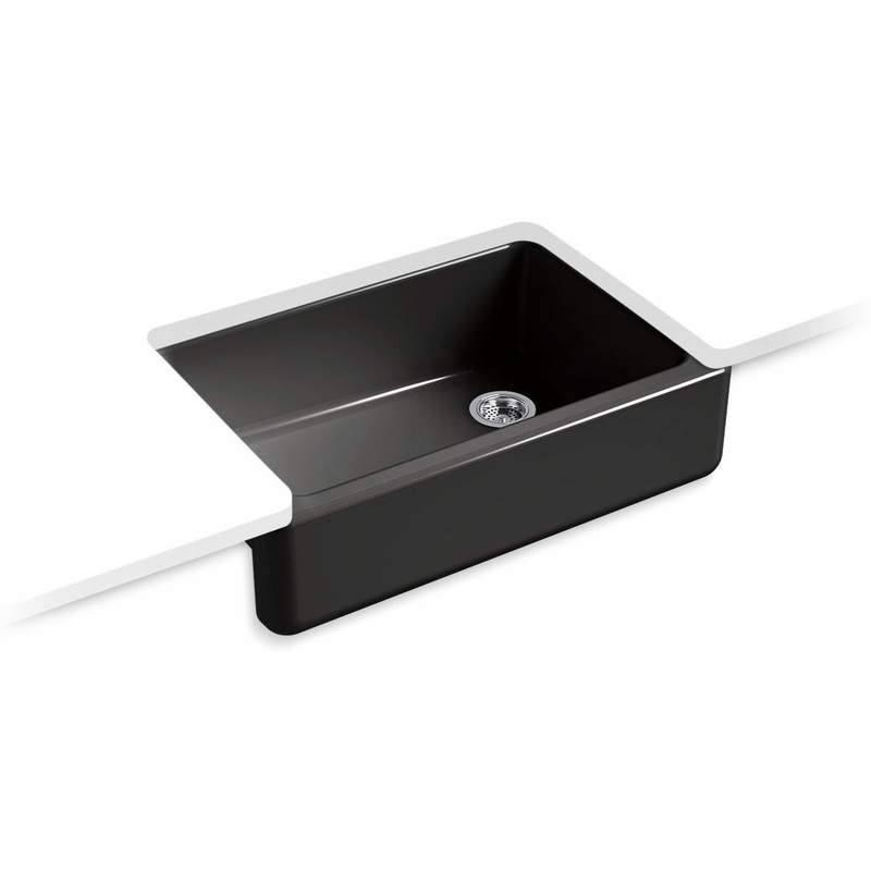 Whitehaven 32-3/4″ 1 Bowl Undermount Farmhouse Kitchen Sink – Black Black 5827-7 Kohler