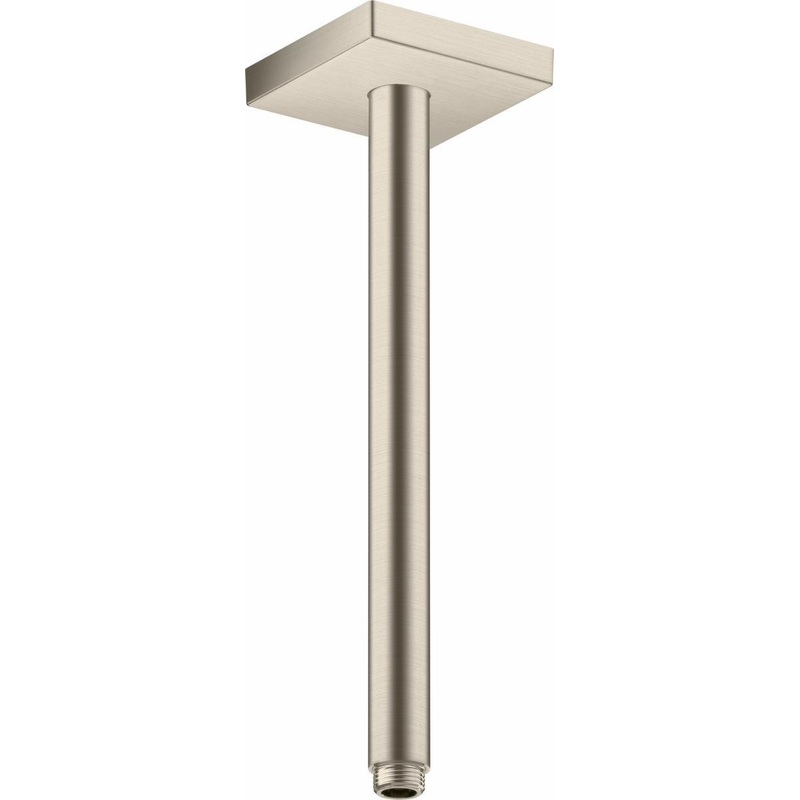 12″ Ceiling Mount Shower Arm and Flange Square – Brushed Nickel 26438821 Axor