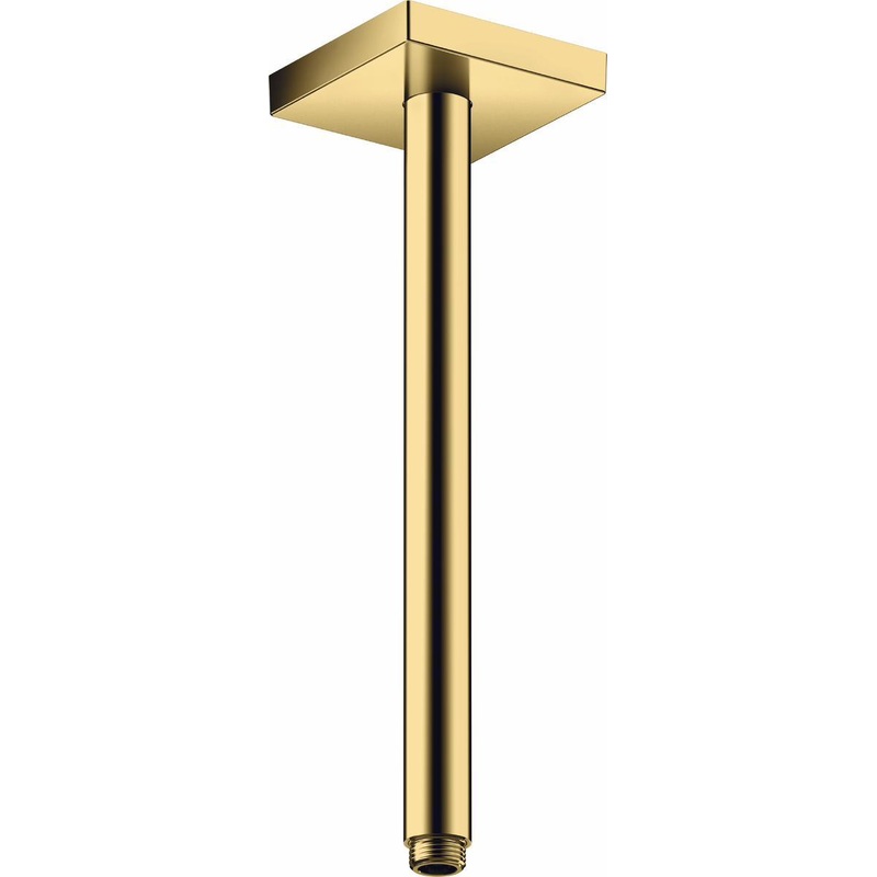 12″ Ceiling Mount Shower Arm and Flange Square – Polished Gold Optic 26438991 Axor
