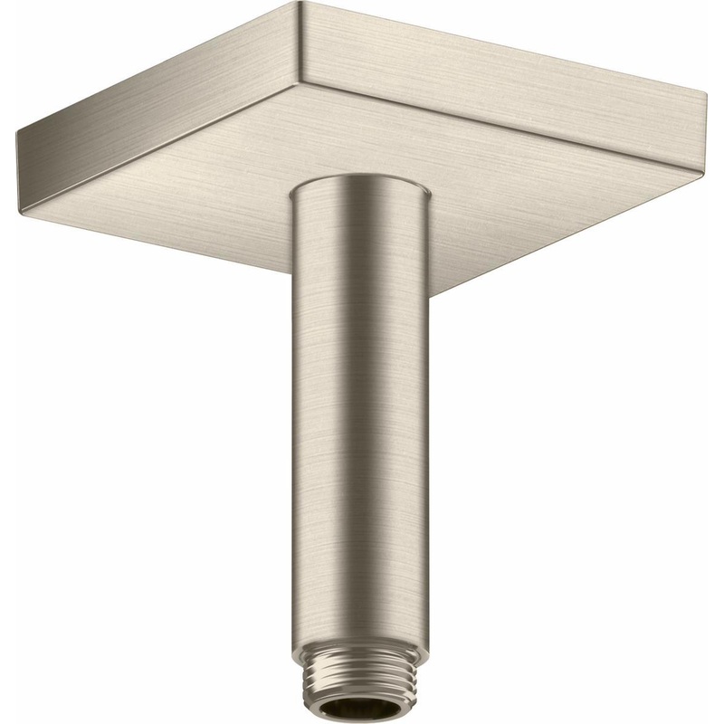 4″ Ceiling Mount Shower Arm and Flange Square – Brushed Nickel 26437821 Axor
