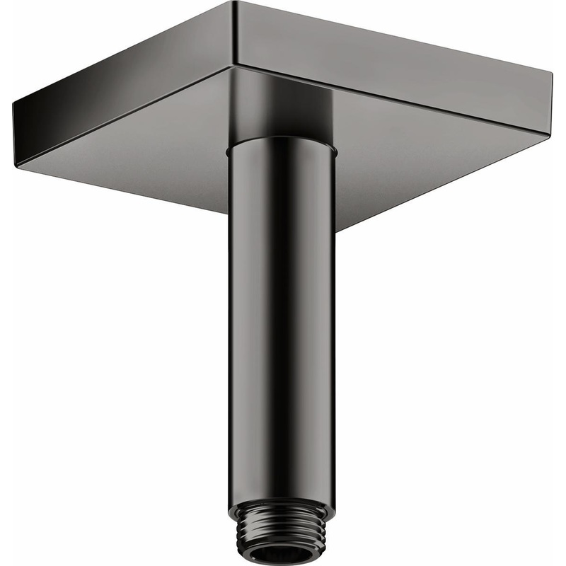 4″ Ceiling Mount Shower Arm and Flange Square – Polished Black Chrome 26437331 Axor