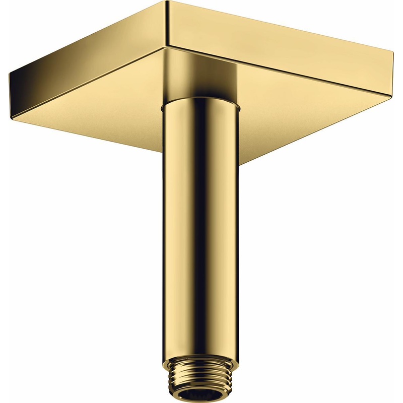 4″ Ceiling Mount Shower Arm and Flange Square – Polished Gold Optic 26437991 Axor