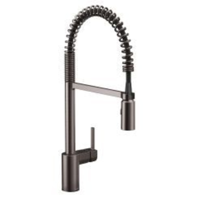 Align Kitchen Faucet with Spring Pulldown Spray – Black Stainless 5923BLS Moen