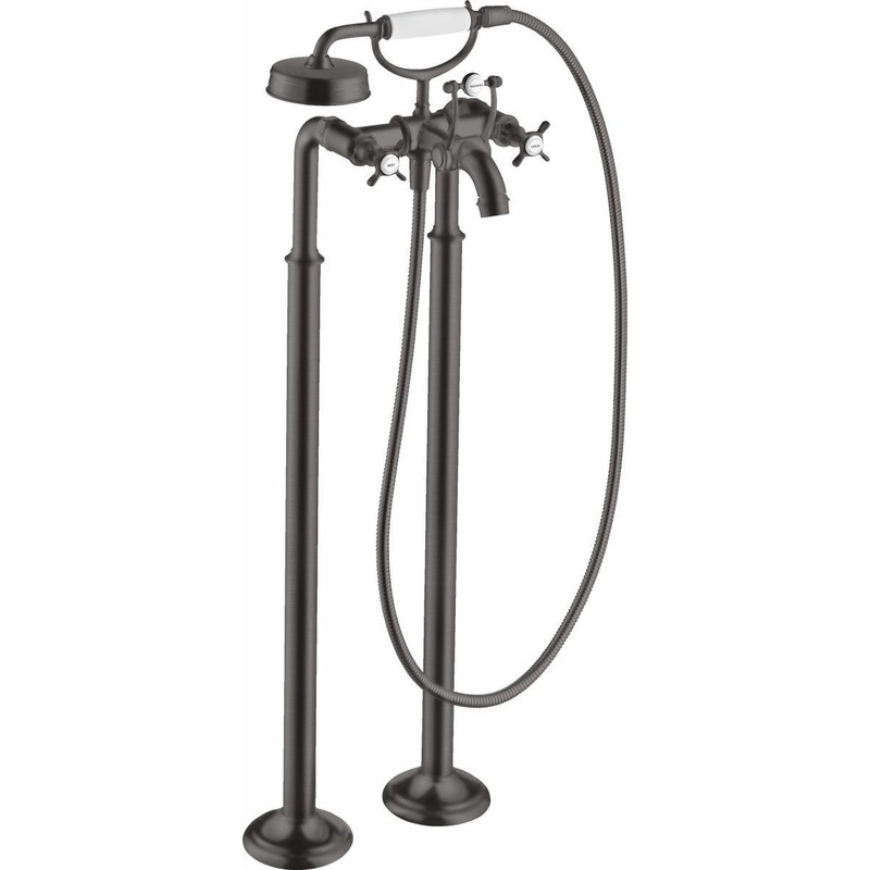 Axor Montreux Free Standing Tub Filler Trim with Hand Shower – Brushed Black Chrome 16562341 Axor