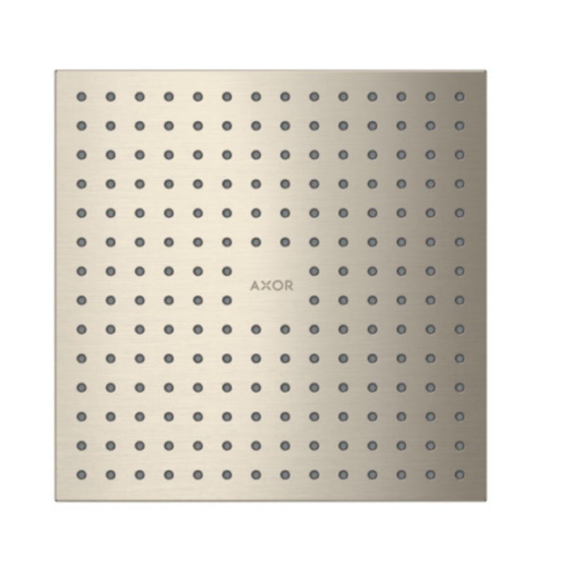 2-Jet Ceiling Flush Mount Square Shower Head 1.75 GPM – Brushed Nickel 35315821 Axor