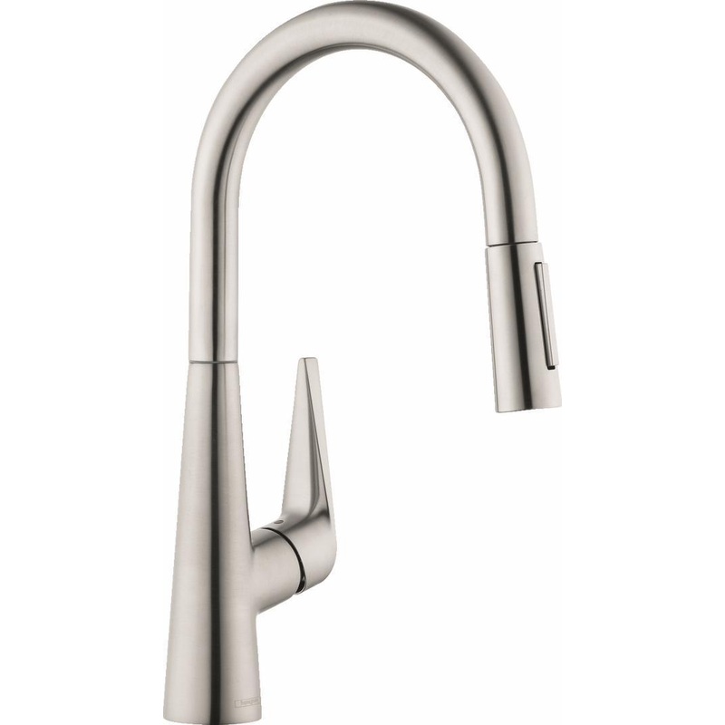 Talis S Kitchen Faucet with Pulldown Spray – Stainless Steel Optic 72813801 Hansgrohe
