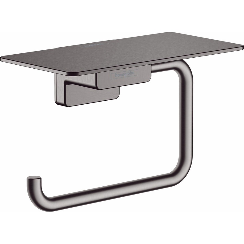 AddStoris Toilet Paper Holder With Shelf – Brushed Black Chrome 41772340 Hansgrohe