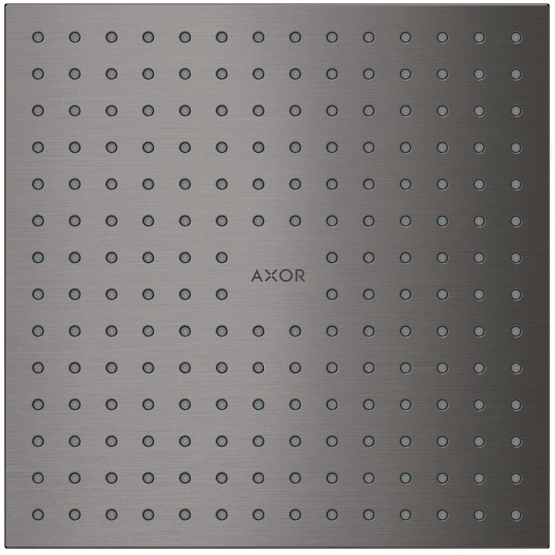 2-Jet Ceiling Flush Mount Square Shower Head 1.75 GPM – Brushed Black Chrome 35315341 Axor