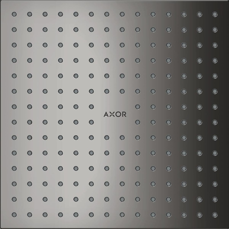 2-Jet Ceiling Flush Mount Square Shower Head 1.75 GPM – Polished Black Chrome 35315331 Axor