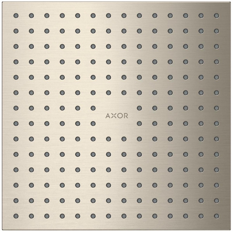 2-Jet Ceiling Flush Mount Square Shower Head 2.5 GPM – Brushed Nickel 35313821 Axor