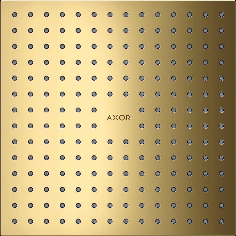2-Jet Ceiling Flush Mount Square Shower Head 2.5 GPM – Polished Gold Optic 35313991 Axor
