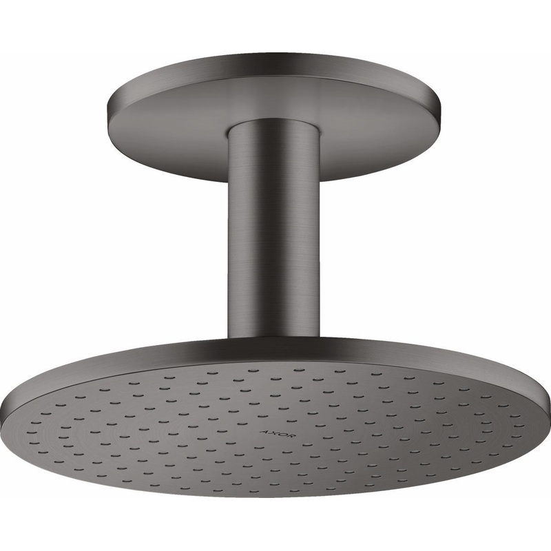 2-Jet Ceiling Mount Shower Head and Arm 2.5 GPM – Brushed Black Chrome 35297341 Axor