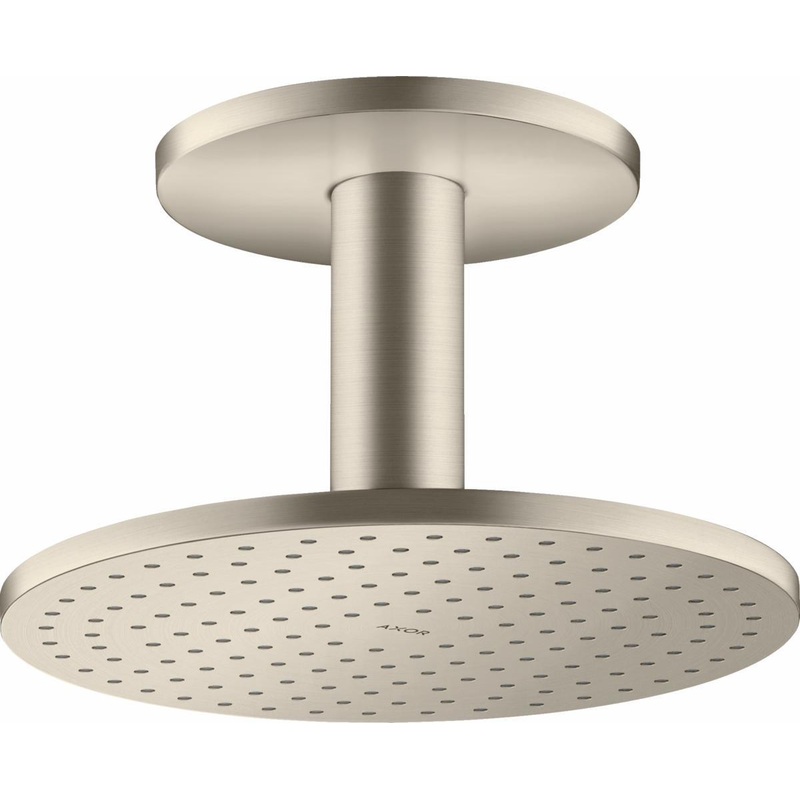 2-Jet Ceiling Mount Shower Head and Arm 2.5 GPM – Brushed Nickel 35297821 Axor