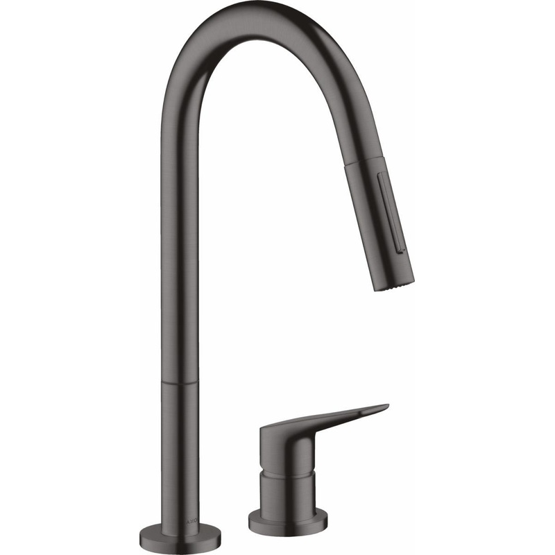 Axor Citterio M Kitchen Faucet with Pulldown Spray – Brushed Black Chrome 34822341 Axor