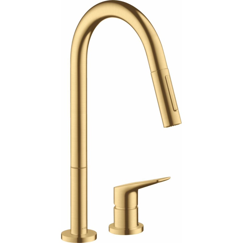 Axor Citterio M Kitchen Faucet with Pulldown Spray – Brushed Gold Optic 34822251 Axor