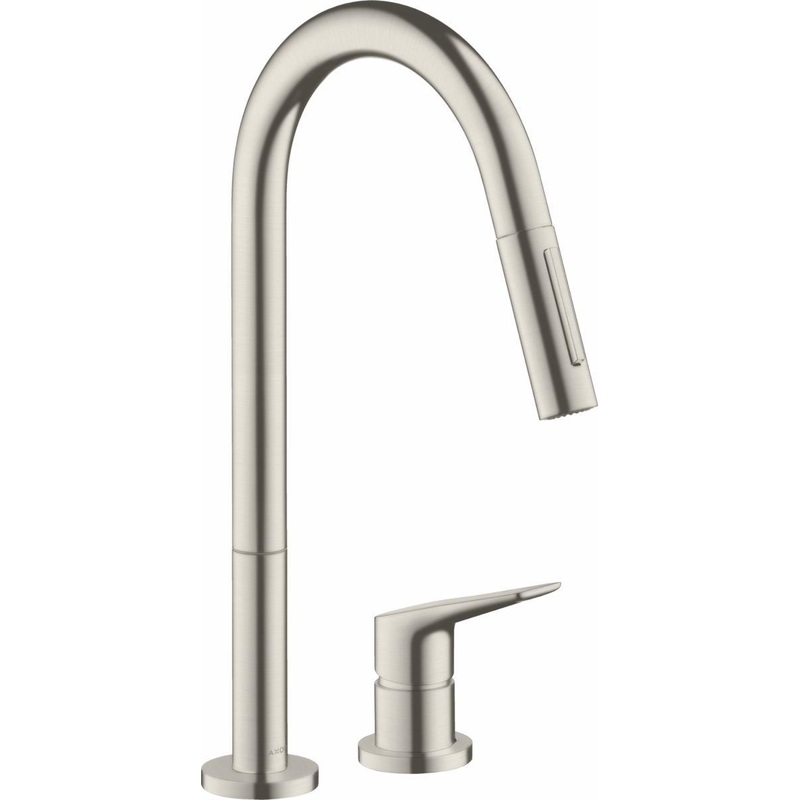 Axor Citterio M Kitchen Faucet with Pulldown Spray – Steel Optic 34813801 Axor