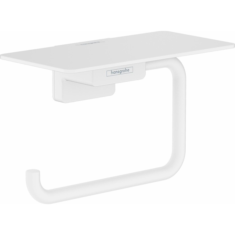 AddStoris Toilet Paper Holder With Shelf – Matte White 41772700 Hansgrohe