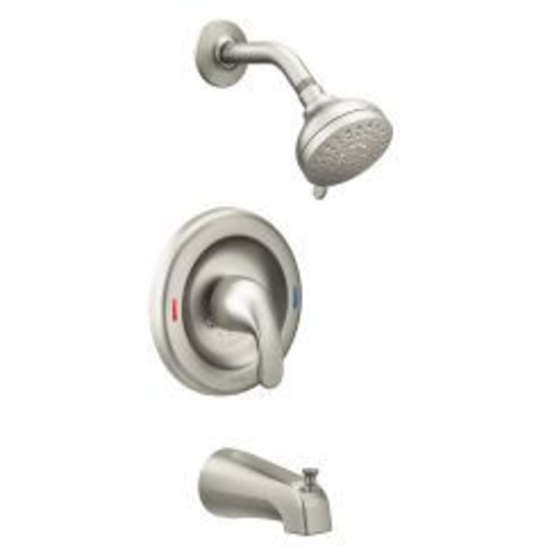 Adler 2-Handle Standard Tub and Shower Faucet – Spot Resist Brushed Nickel 82603SRN Moen