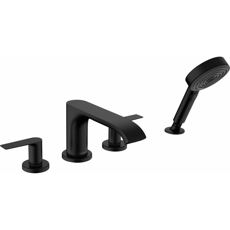 Vivenis 4-Hole Roman Tub Faucet Trim With Hand Shower – Matte Black 75443671 Hansgrohe