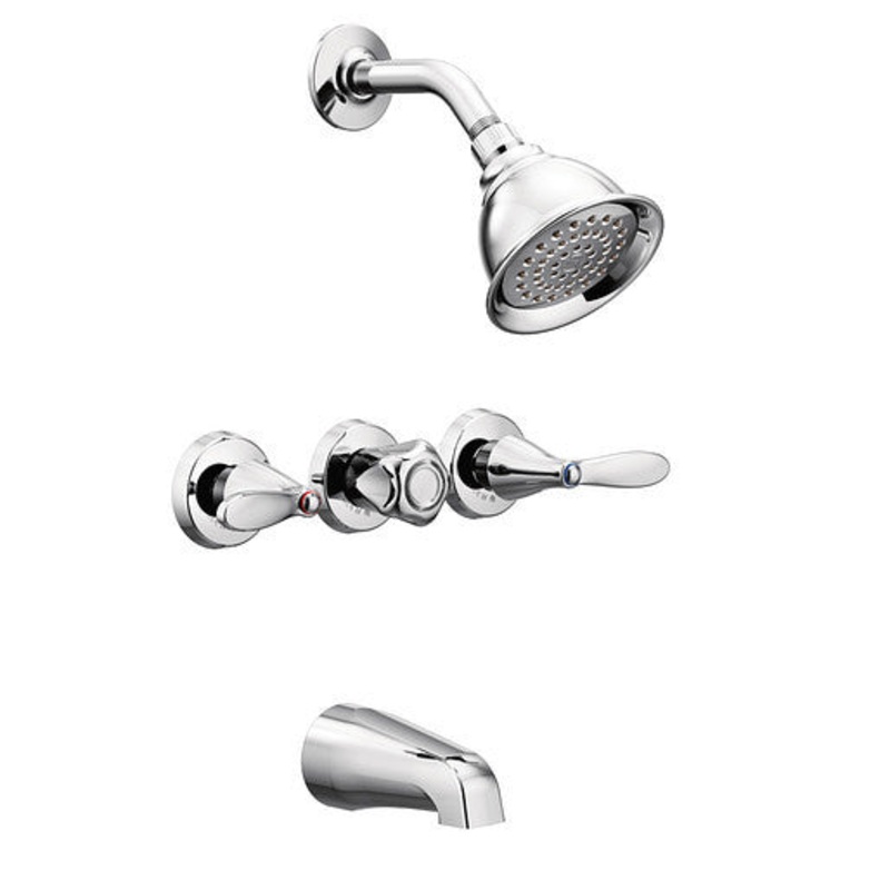 Adler 3-Handle Tub and Shower Faucet – Chrome 82663 Moen