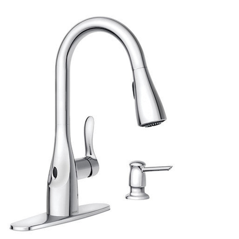 Arlo Hands Free Kitchen Faucet with Pulldown Spray – Chrome 87087EWC Moen