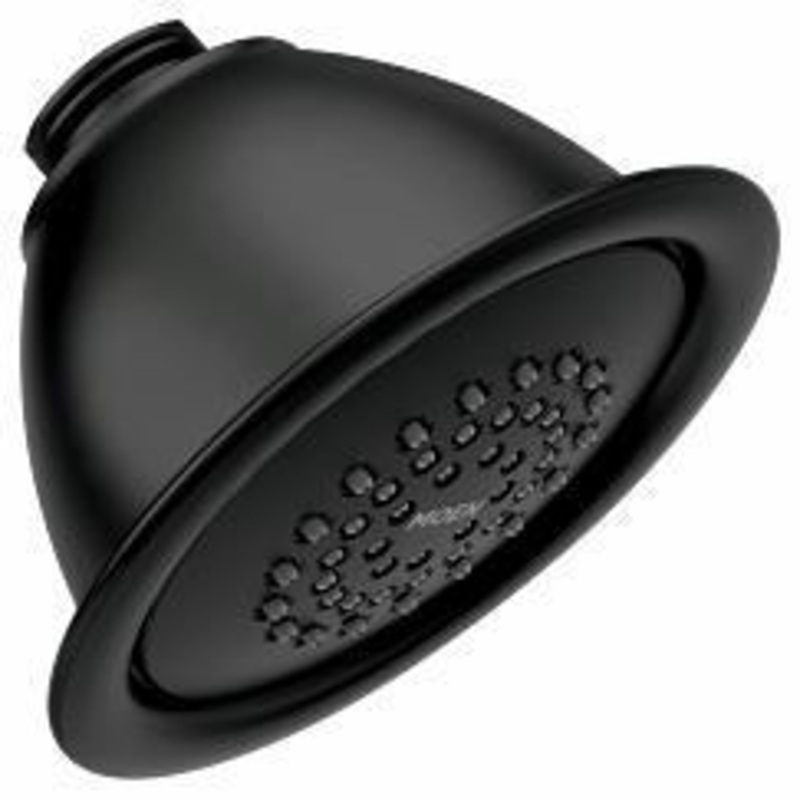 1-Function 4″ Standard Shower Head – Matte Black 6371BL Moen