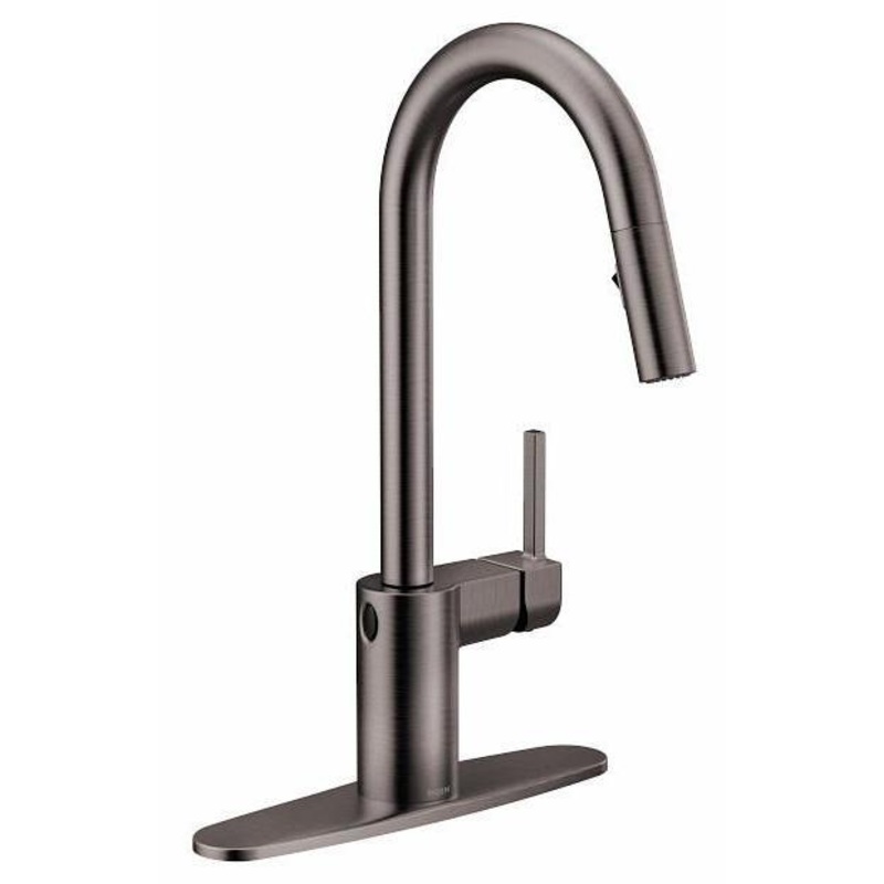 Align MotionSense Wave Kitchen Faucet with Pulldown Spray – Black Stainless 7565EWBLS Moen