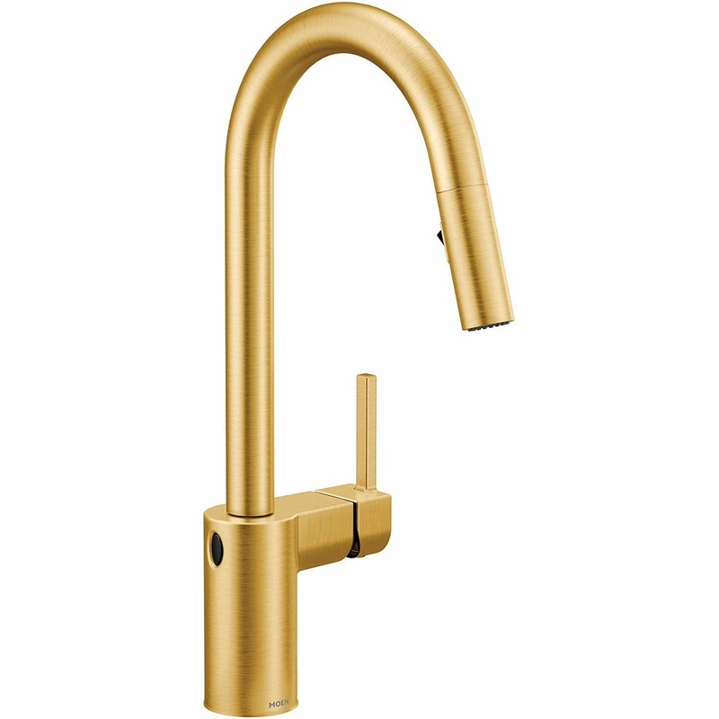 Align MotionSense Wave Kitchen Faucet with Pulldown Spray – Brushed Gold 7565EWBG Moen