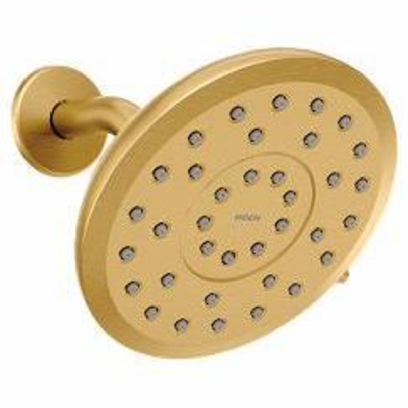 Verso 7″ Rainshower Shower Head with Infiniti Dial 2.5 gpm – Brushed Gold 220R7BG Moen