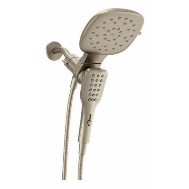 Verso Square Shower Head and Hand Shower Combo with Infiniti Dial and Magnetix Dock – Brushed Nickel 220C5EPBN Moen