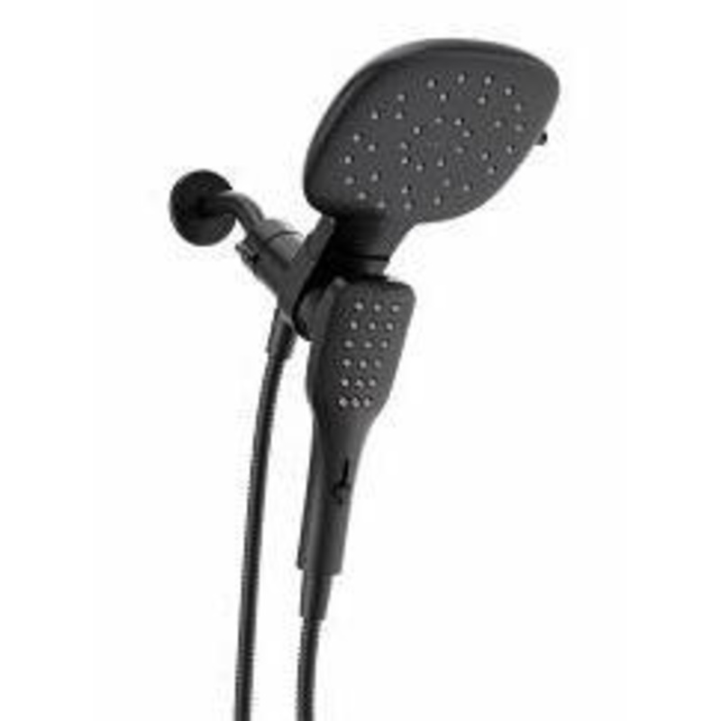 Verso Square Shower Head and Hand Shower Combo with Infiniti Dial and Magnetix Dock – Matte Black 220C5BL Moen