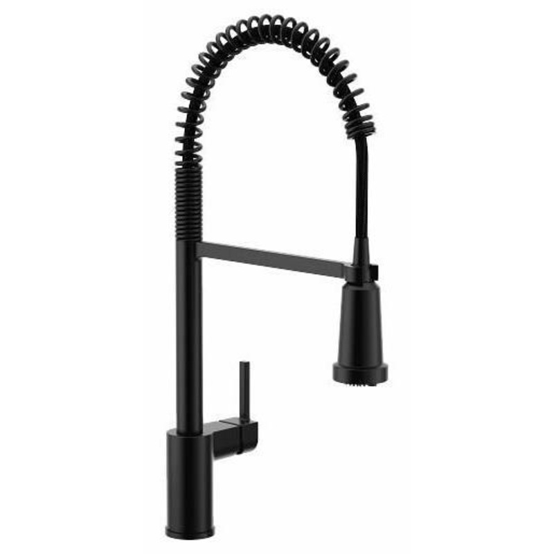 Align Pre-Rinse Filtration Kitchen Faucet with Spring Pulldown Spray – Matte Black F5923BL Moen