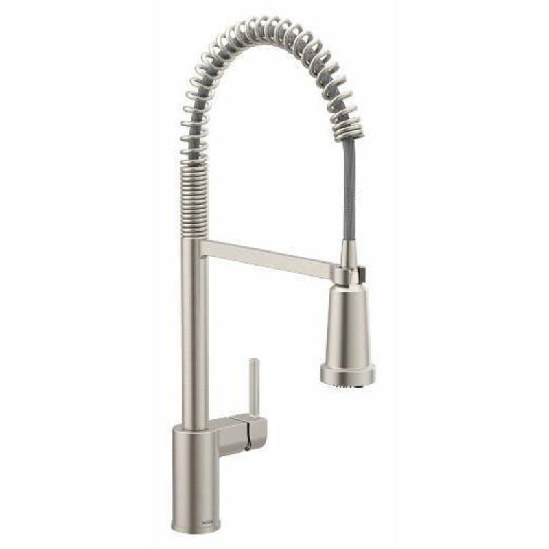 Align Pre-Rinse Filtration Kitchen Faucet with Spring Pulldown Spray – Spot Resist Stainless F5923SRS Moen