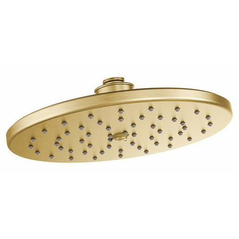 Waterhill Eco-Performance 1-Function 10″ Rainshower Shower Head – Brushed Gold S112EPBG Moen