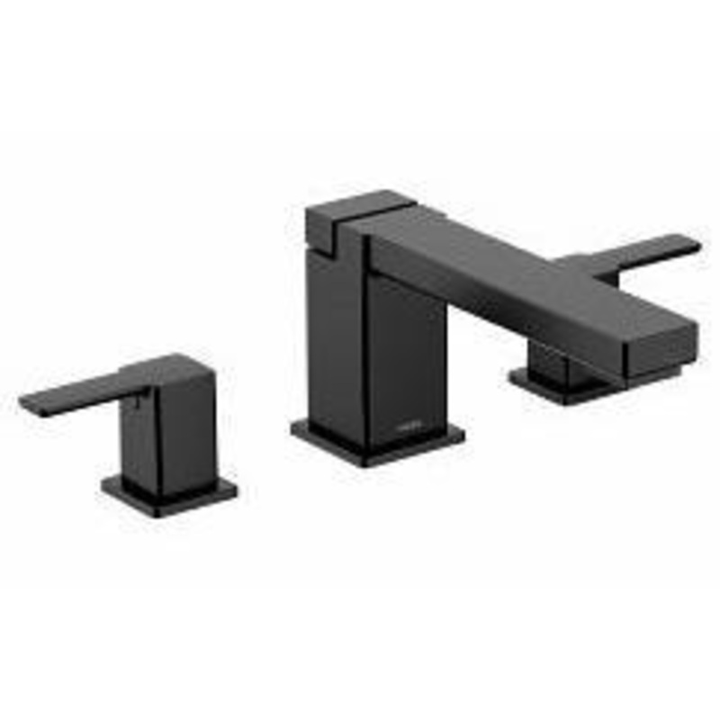 90 Degree 3-Hole Roman Tub Faucet Trim – Matte Black TS913BL Moen