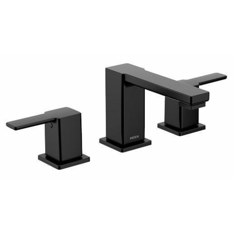 90 Degree Widespread Bathroom Faucet Trim – Matte Black TS6721BL Moen