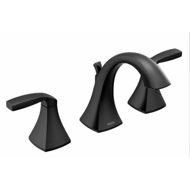 Voss Widespread Bathroom Faucet Trim – Matte Black T6905BL Moen
