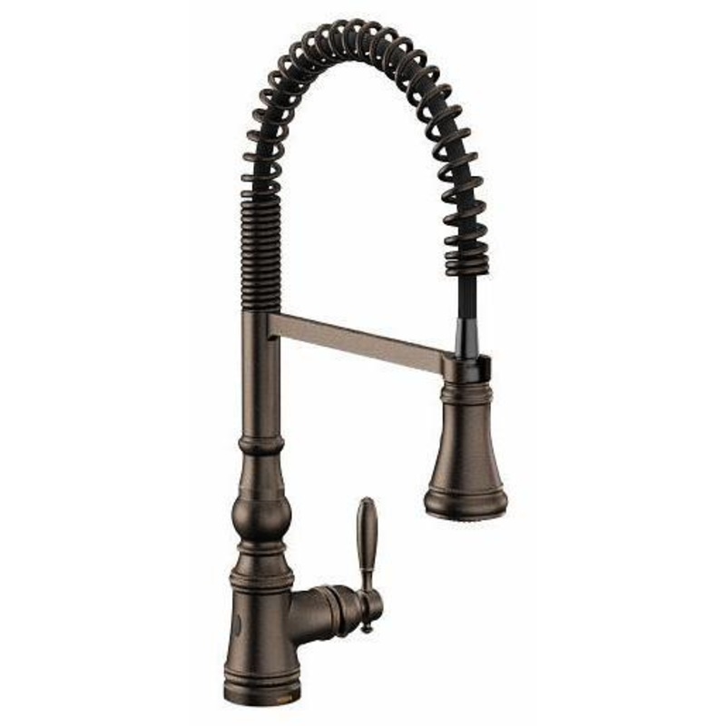 Weymouth MotionSense Wave Pre-Rinse Kitchen Faucet with Spring Pulldown Spray – Oil Rubbed Bronze S73104EWORB Moen