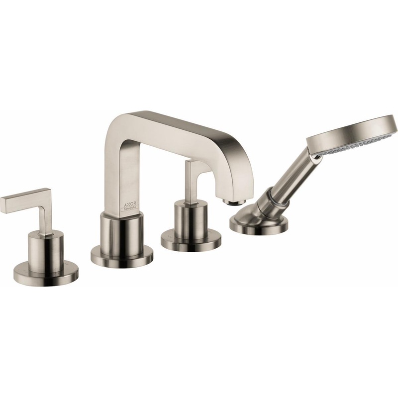 Axor Citterio 4-Hole Roman Tub Faucet Trim with Hand Shower – Brushed Nickel 39462821 Axor