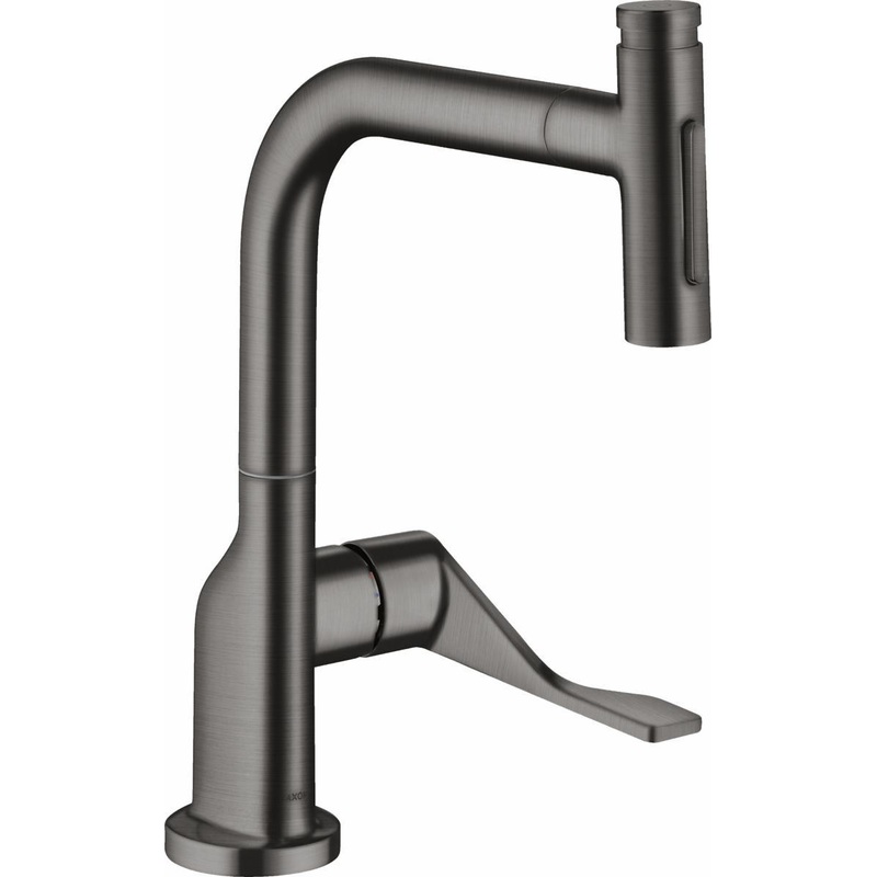 Axor Citterio Kitchen Faucet with Pullout Spray – Brushed Black Chrome 39863341 Axor
