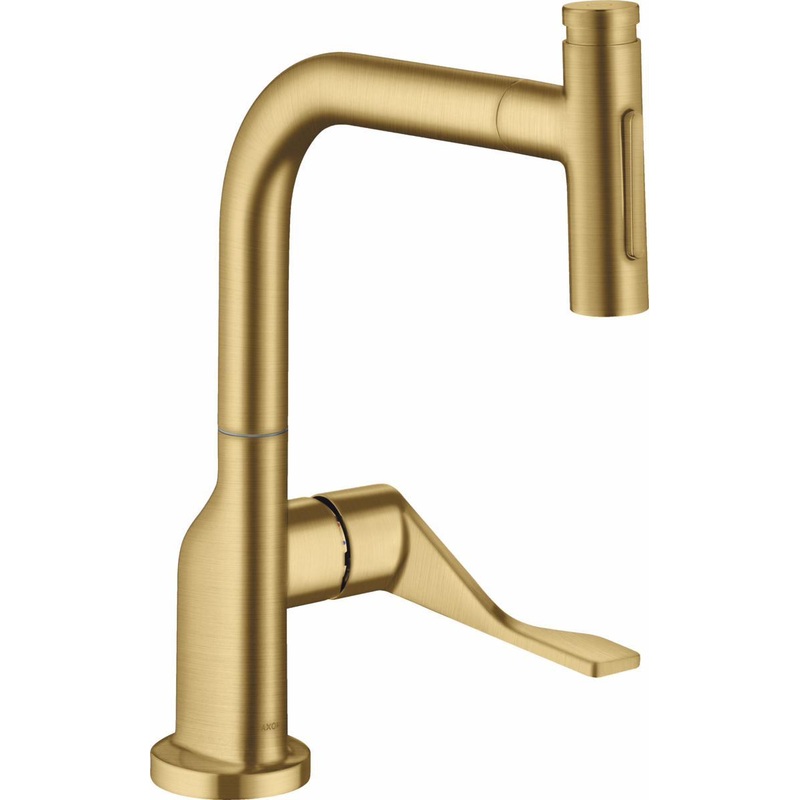 Axor Citterio Kitchen Faucet with Pullout Spray – Brushed Gold Optic 39863251 Axor