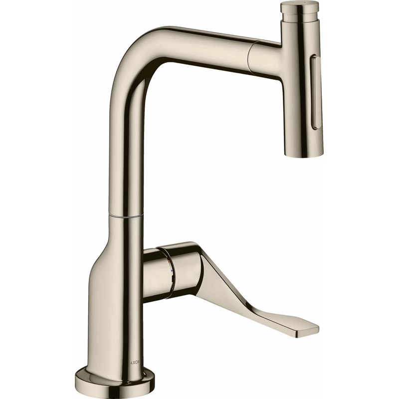 Axor Citterio Kitchen Faucet with Pullout Spray – Polished Nickel 39863831 Axor