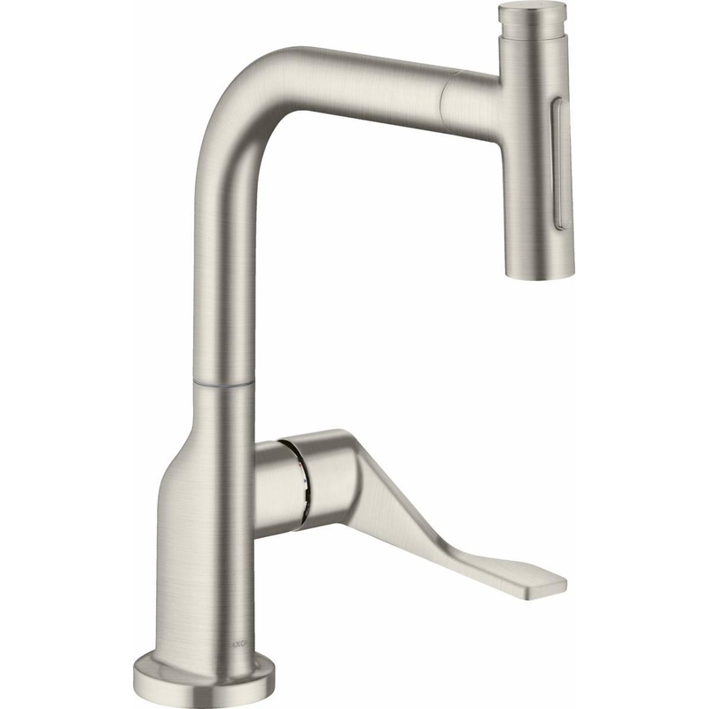 Axor Citterio Kitchen Faucet with Pullout Spray – Steel Optic 39856801 Axor