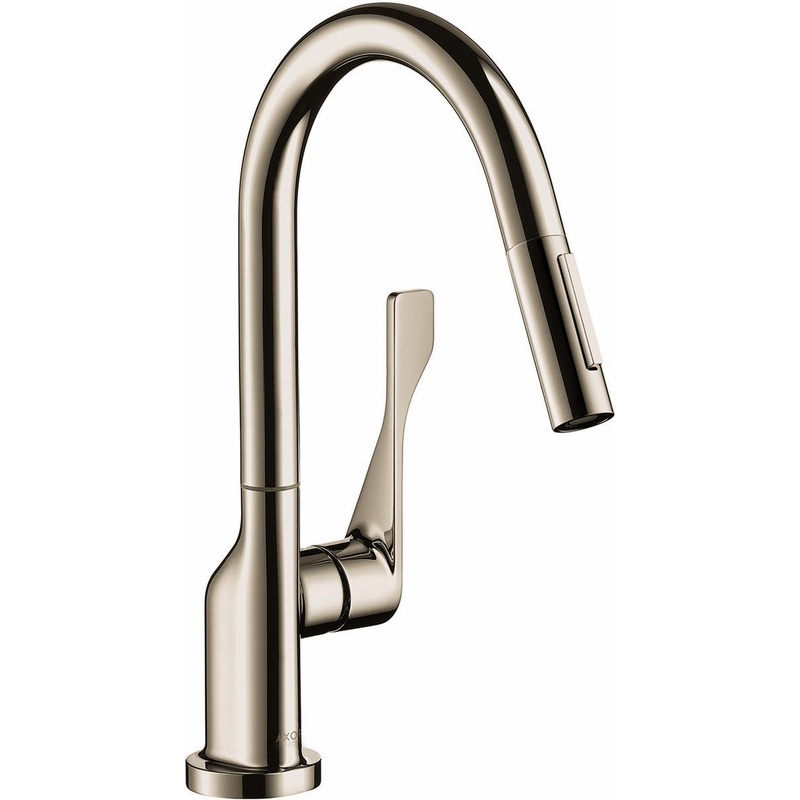 Axor Citterio Prep Kitchen Faucet with Pulldown Spray – Brushed Black Chrome 39836831 Axor