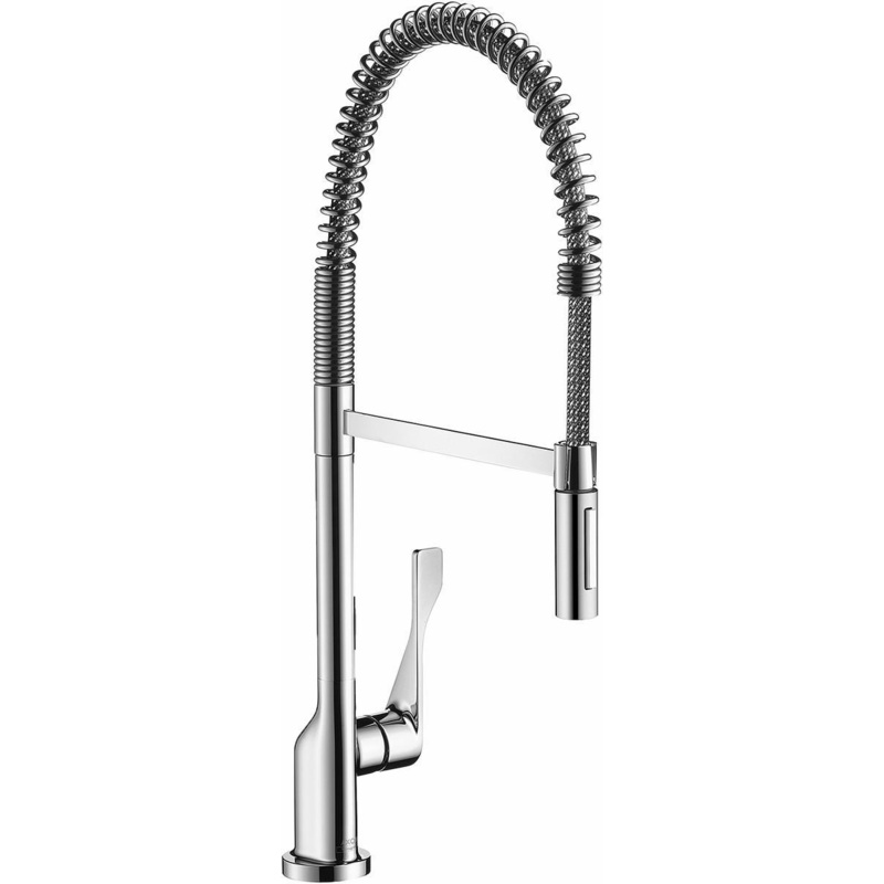 Axor Citterio Semi-Pro Kitchen Faucet with Spring Pulldown Spray – Chrome 39841001 Axor