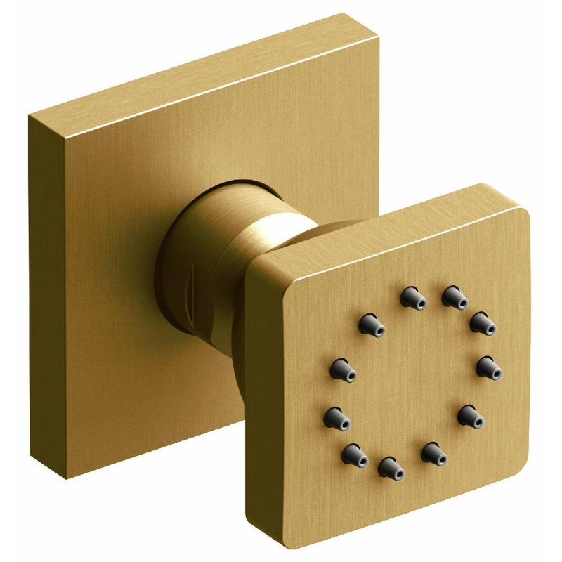 1-Function Square Body Spray – Brushed Gold 350BG RIOBEL